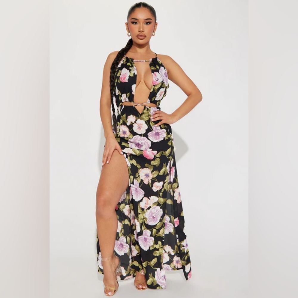 Floral Halter Maxi Dress